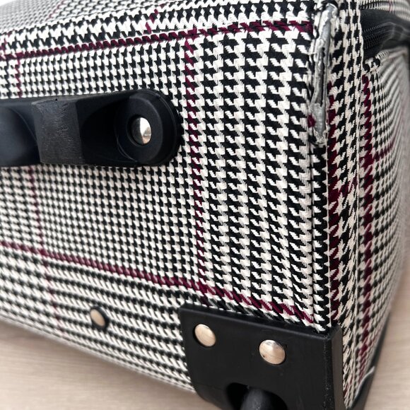 London Fog Under the Seat Carryon Sheffield Roller Bag 15IN Houndstooth #1470 - Picture 10 of 16